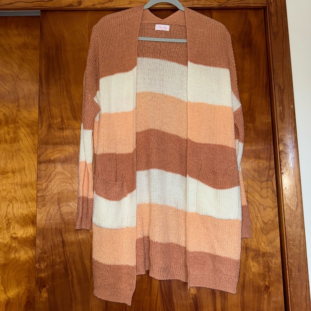 Pink Lily Striped Women's Sweater